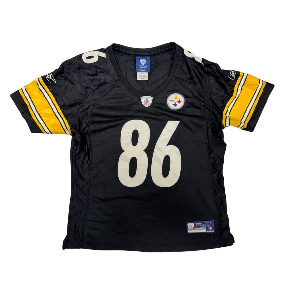 Reebok NFL Pittsburgh Steelers Hines Ward 86 Jersey Womens Medium Black Stitched
